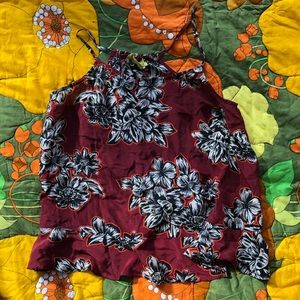 Maeve/ Anthropology maroon flowy tank top